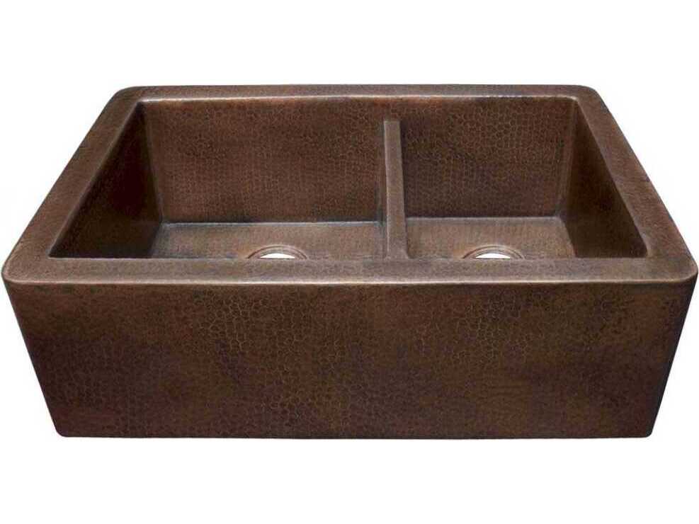 Native Trails Farmhouse Antique Copper Duet Kitchen Sink