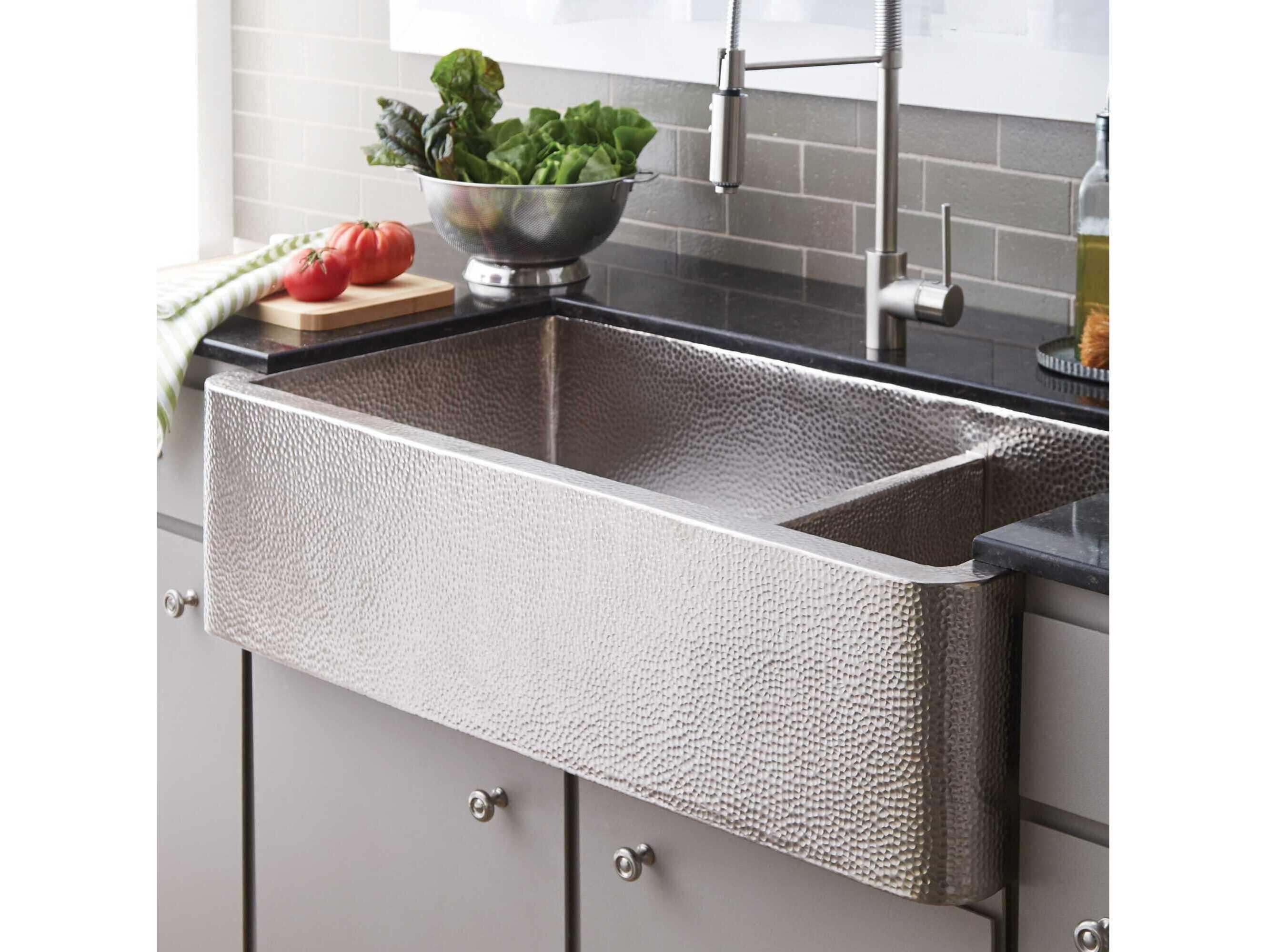 Native Trails Farmhouse Brushed Nickel Duet Pro Kitchen Sink