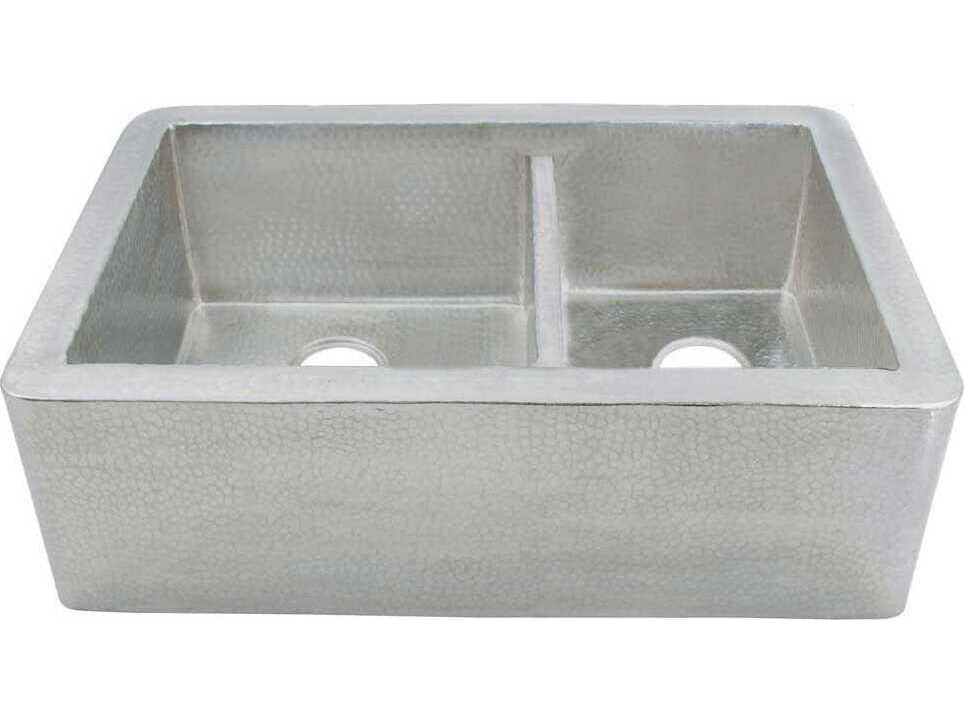 Native Trails Farmhouse Brushed Nickel Duet Kitchen Sink