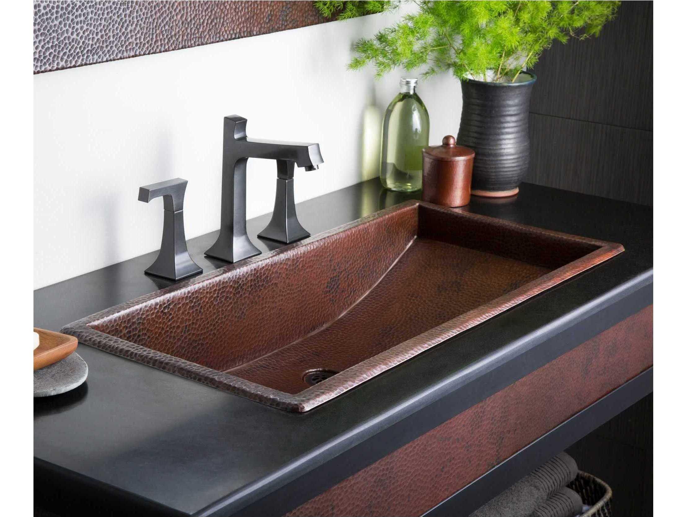 Native Trails Trough Antique Copper Bathroom Sink