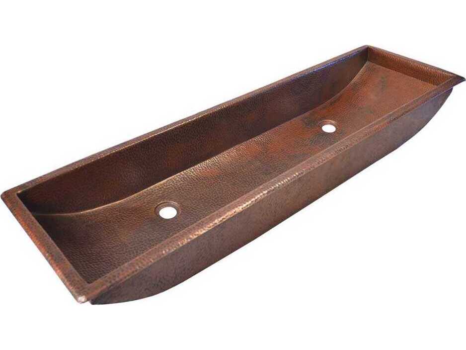 Native Trails Trough Antique Copper Bathroom Sink