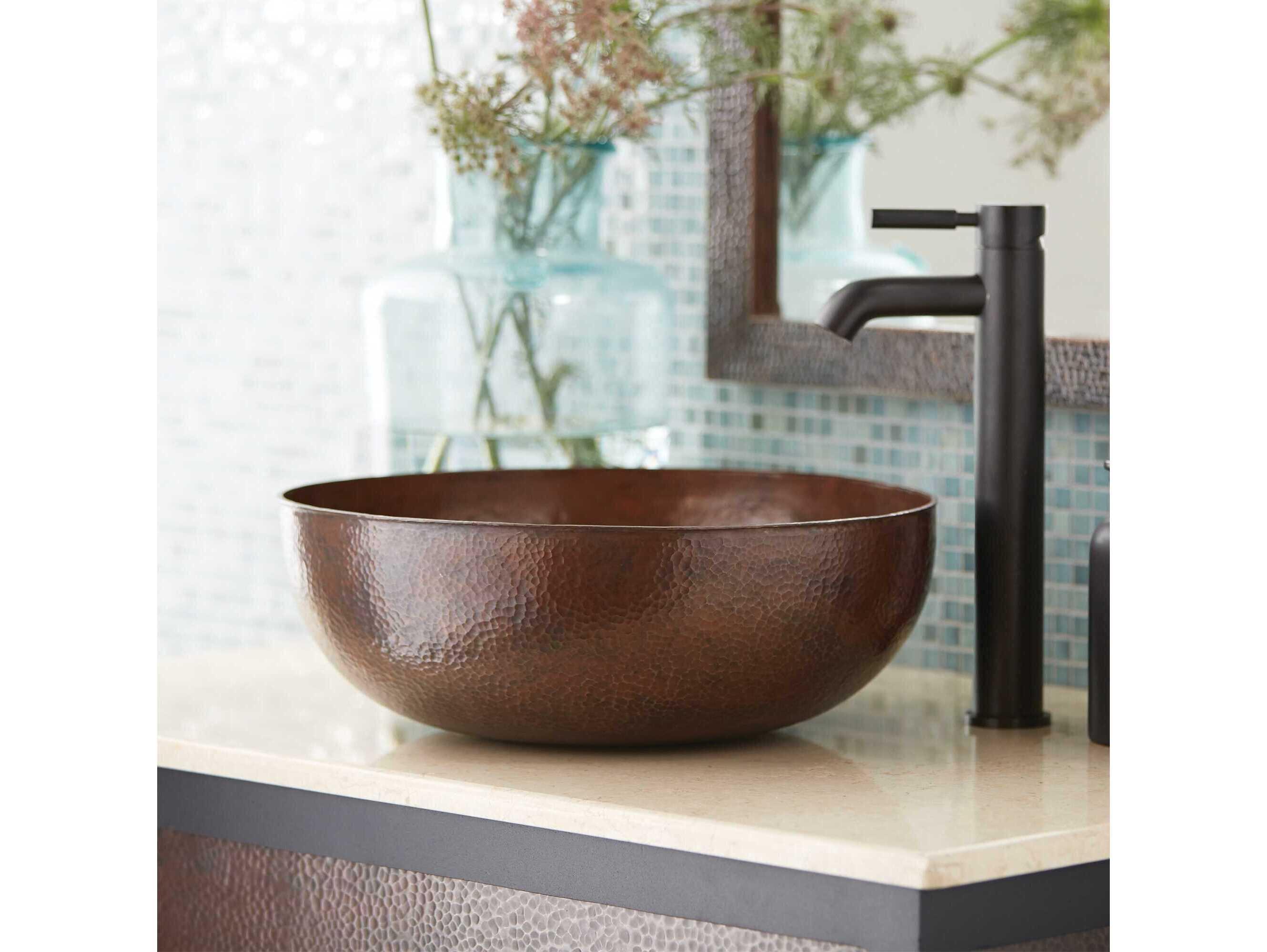 Native Trails Maestro Round Antique Copper Bathroom Sink