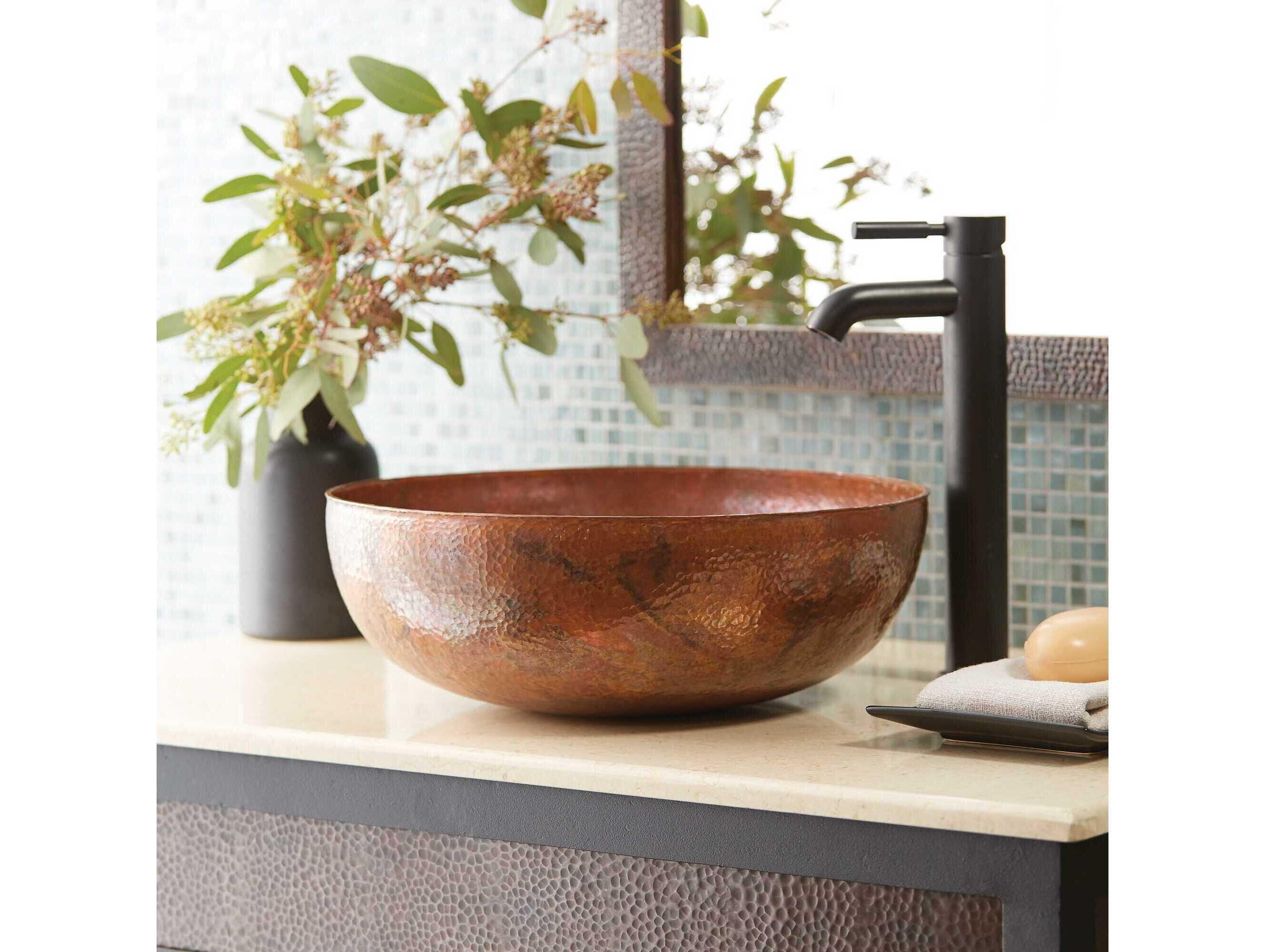 Native Trails Maestro Round Tempered Copper Bathroom Sink