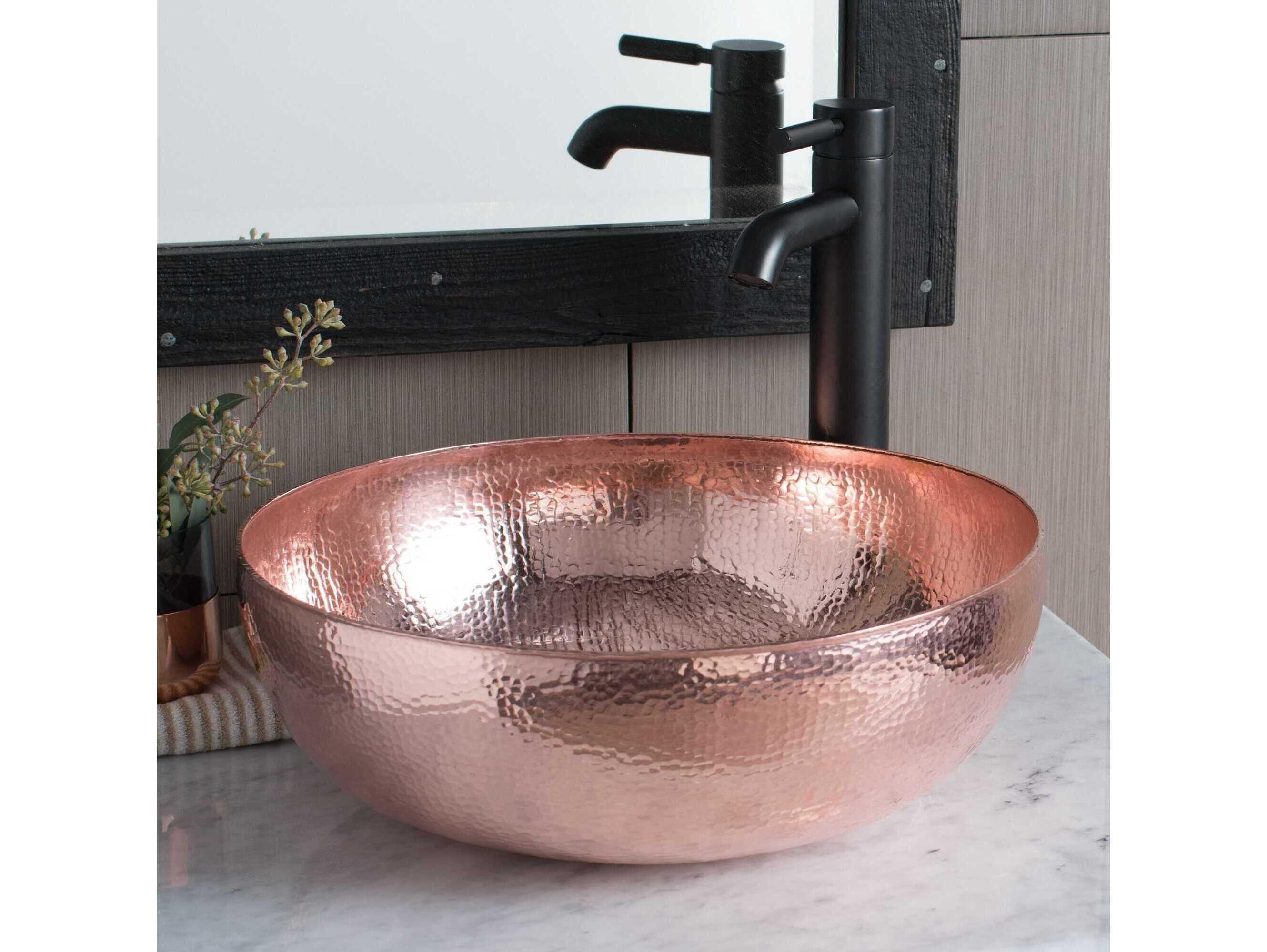 Native Trails Maestro Round Polished Copper Bathroom Sink