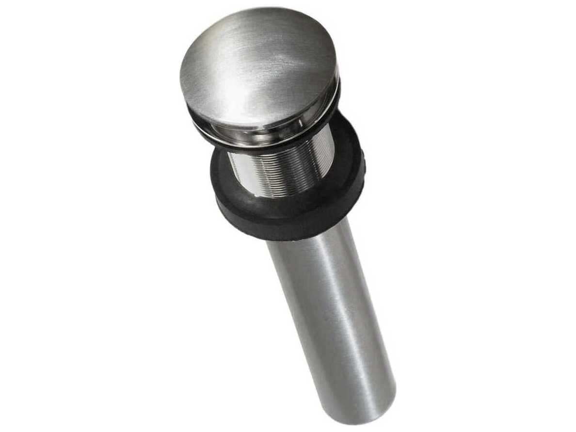 Native Trails Brushed Nickel 1.5" Push to Seal Dome Drain
