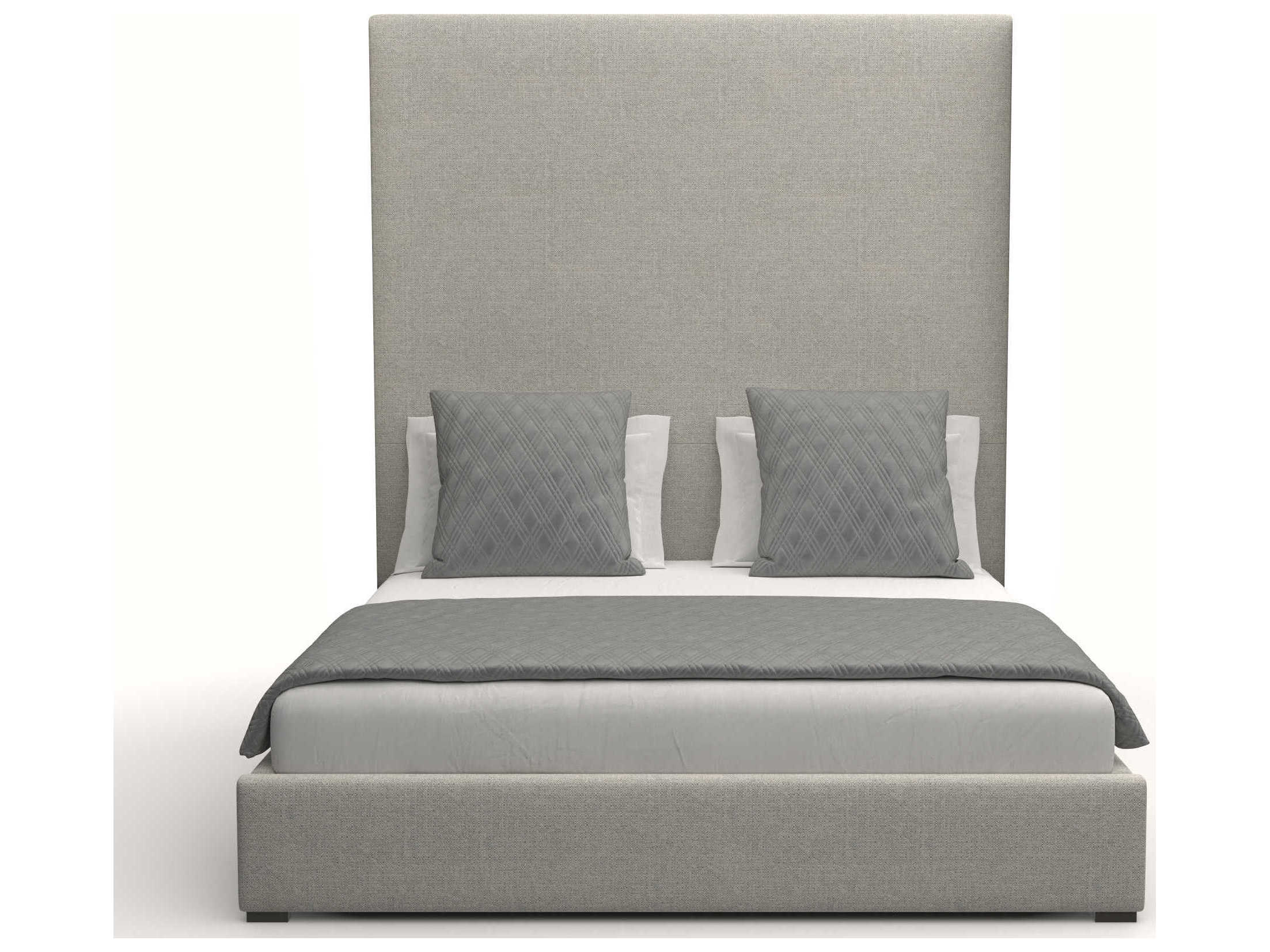 Nativa Interiors Moyra Plain High White Upholstered Panel Bed