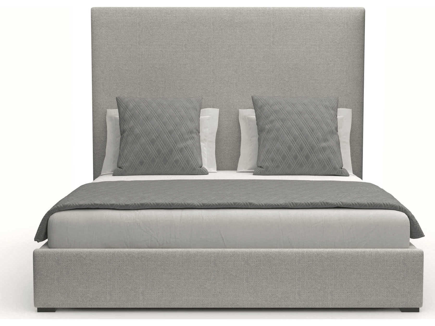Nativa Interiors Moyra Plain High White Upholstered Panel Bed