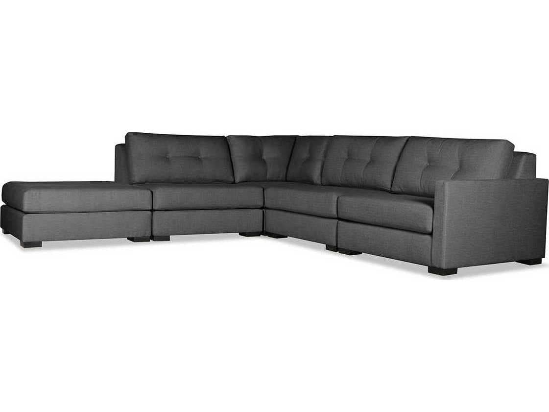 Nativa Interiors Chester Buttoned 5 - Pieces RAF Upholstered Sectional Sofa with Ottoman