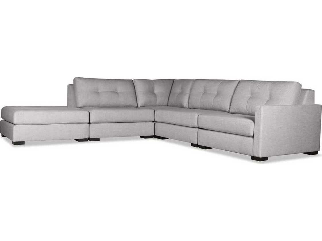 Nativa Interiors Chester Buttoned 5 - Pieces RAF Upholstered Sectional Sofa with Ottoman