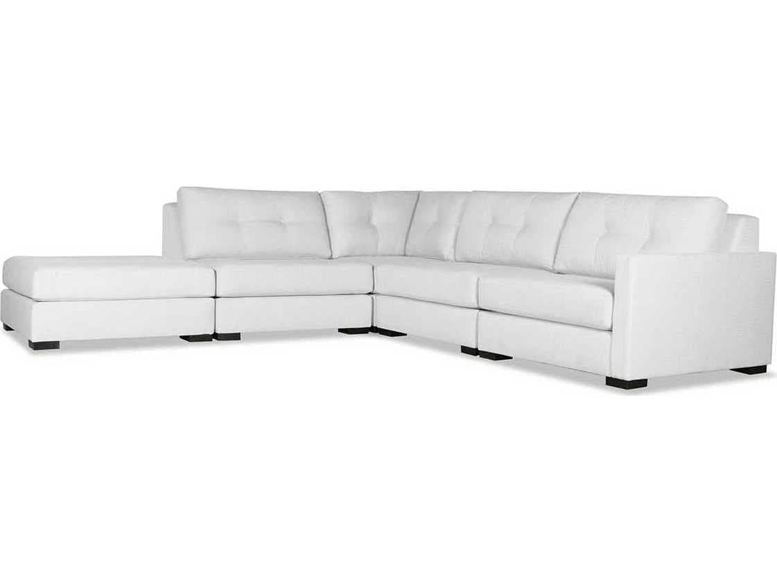Nativa Interiors Chester Buttoned 5 - Pieces RAF Upholstered Sectional Sofa with Ottoman