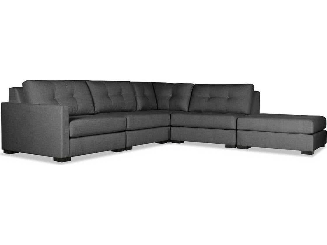 Nativa Interiors Chester Buttoned 5 - Pieces LAF Upholstered Sectional Sofa with Ottoman