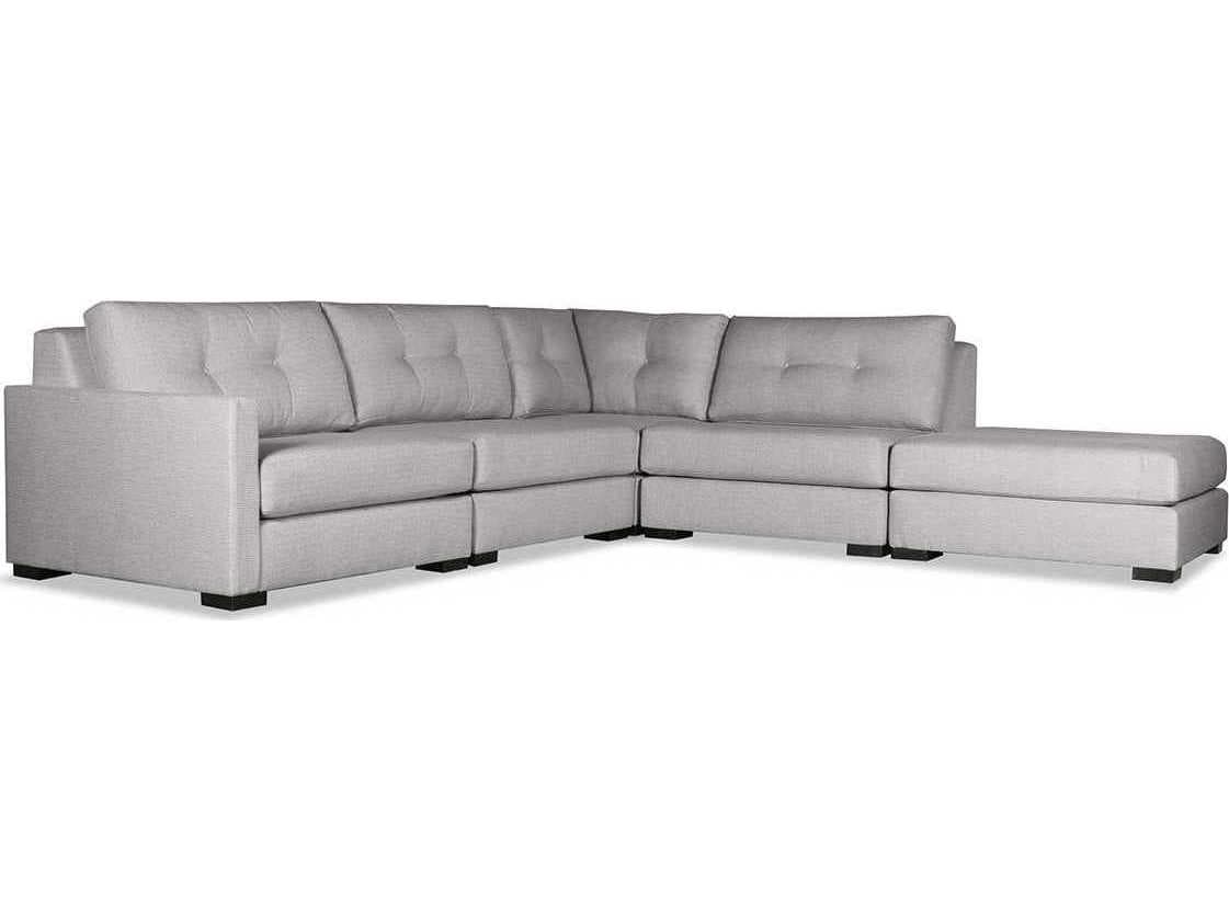 Nativa Interiors Chester Buttoned 5 - Pieces LAF Upholstered Sectional Sofa with Ottoman