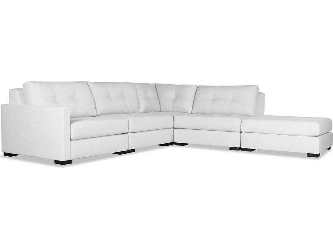 Nativa Interiors Chester Buttoned 5 - Pieces LAF Upholstered Sectional Sofa with Ottoman