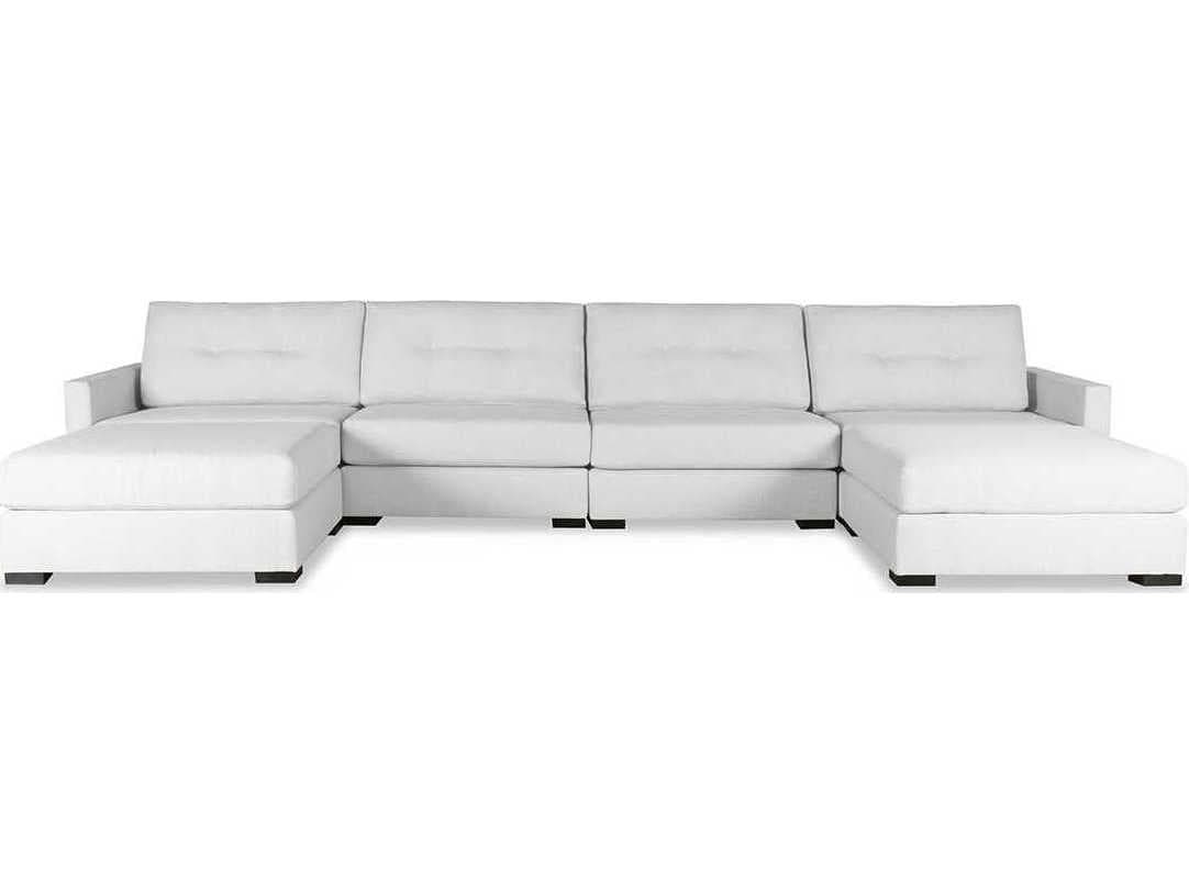 Nativa Interiors Chester Buttoned 6 - Pieces Upholstered Sectional Sofa with Double Ottoman