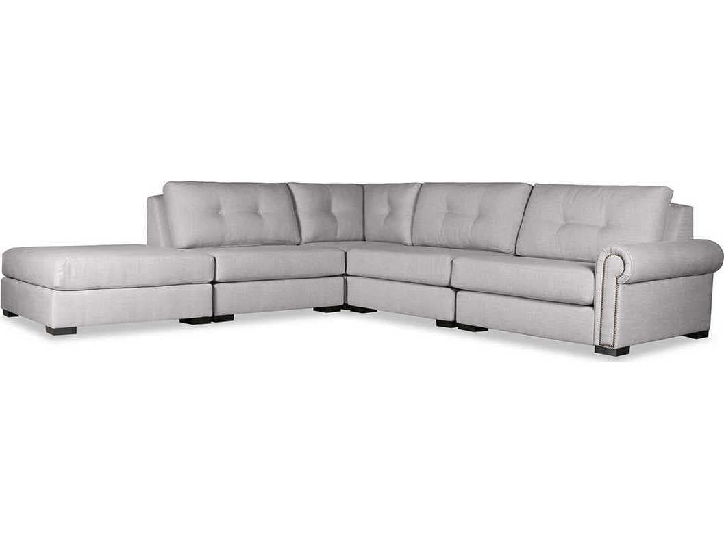 Nativa Interiors Sylviane Buttoned 5 - Pieces RAF Upholstered Sectional Sofa with Ottoman