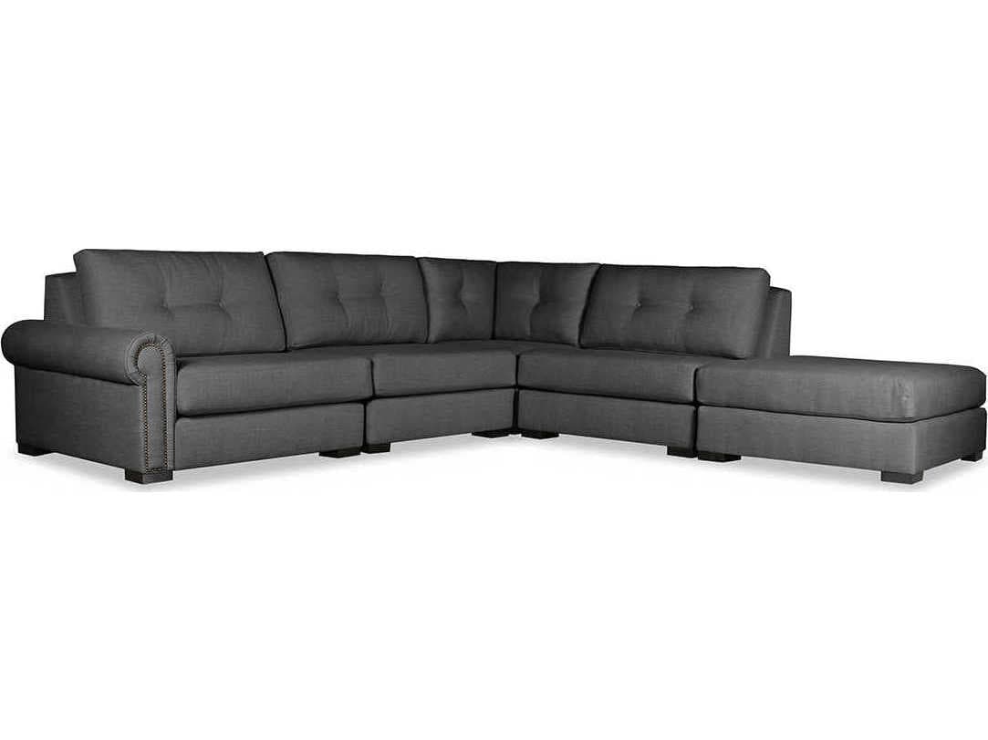 Nativa Interiors Sylviane Buttoned 5 - Pieces LAF Upholstered Sectional Sofa with Ottoman