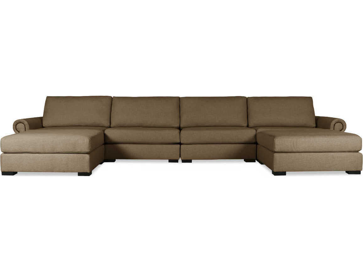 Nativa Interiors Sylviane 6 - Pieces Upholstered Sectional Sofa with Double Ottoman
