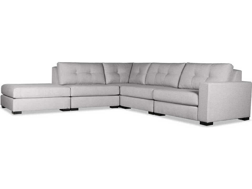 Nativa Interiors Veranda Buttoned 5 - Pieces RAF Upholstered Sectional Sofa with Ottoman