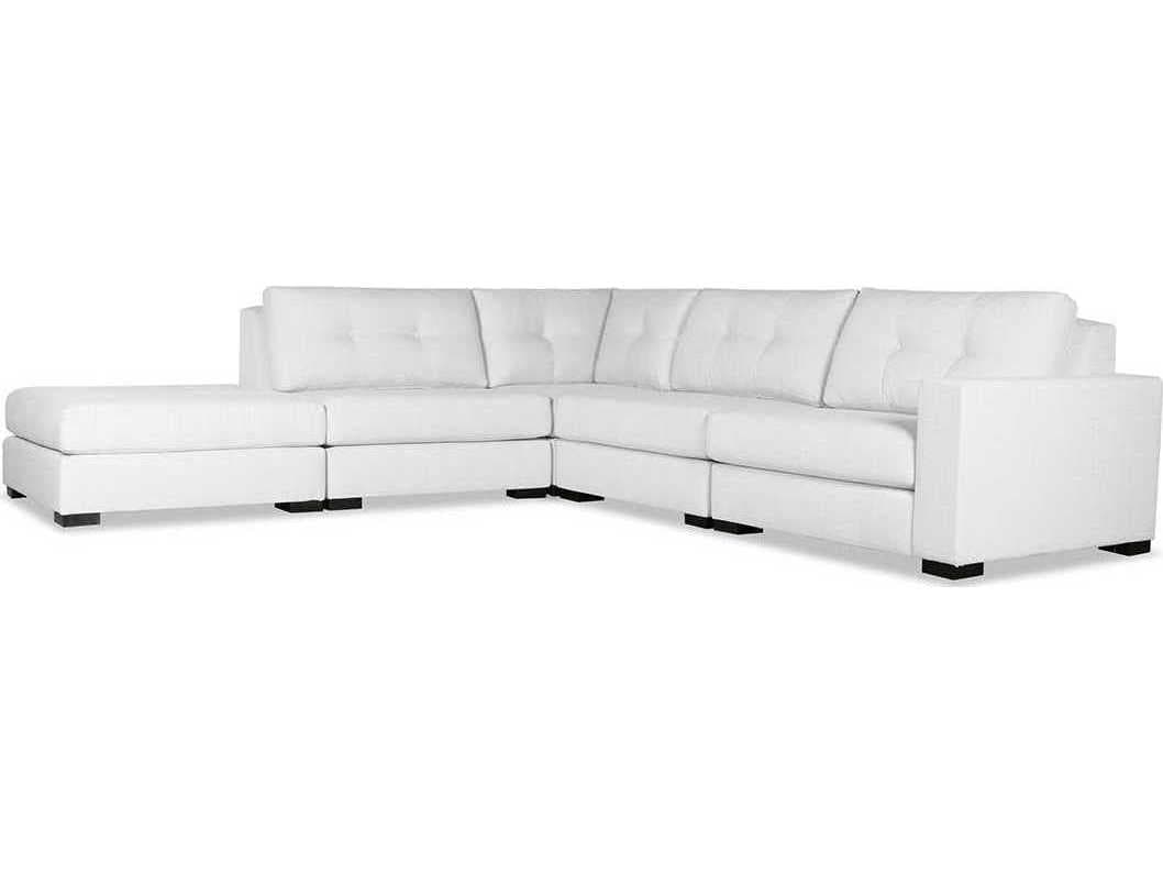 Nativa Interiors Veranda Buttoned 5 - Pieces RAF Upholstered Sectional Sofa with Ottoman