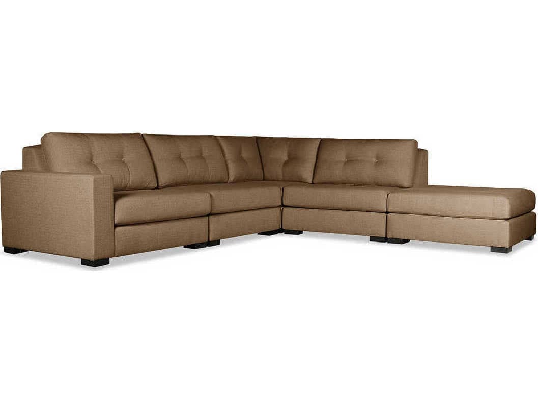 Nativa Interiors Veranda Buttoned 5 - Pieces LAF Upholstered Sectional Sofa with Ottoman