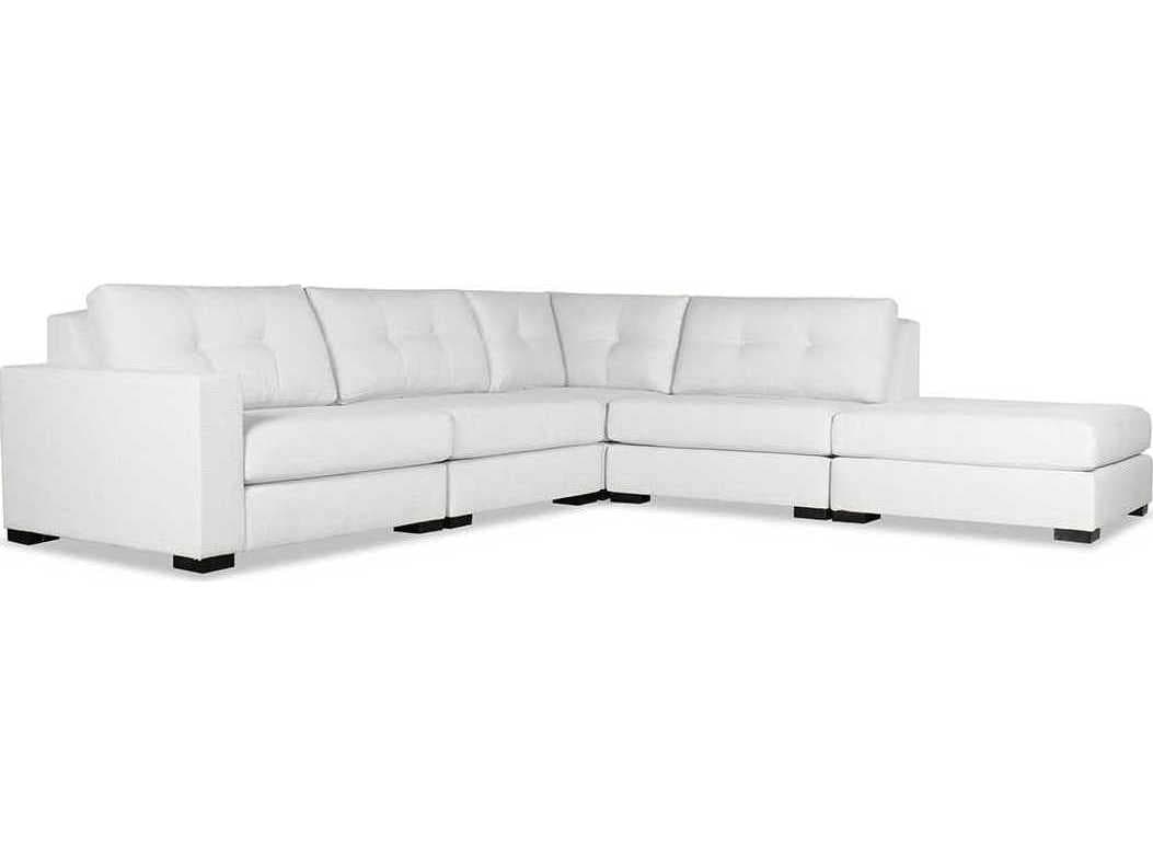Nativa Interiors Veranda Buttoned 5 - Pieces LAF Upholstered Sectional Sofa with Ottoman