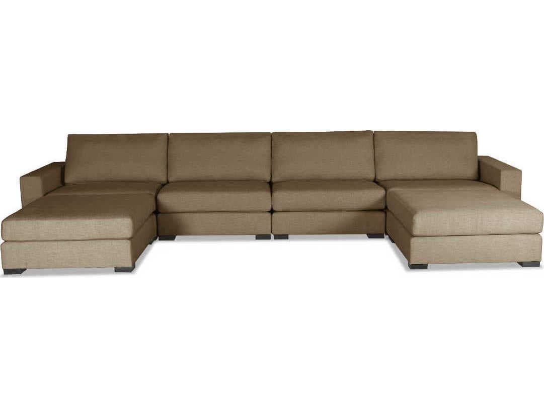 Nativa Interiors Veranda 6 - Pieces Upholstered Sectional Sofa with Double Ottoman