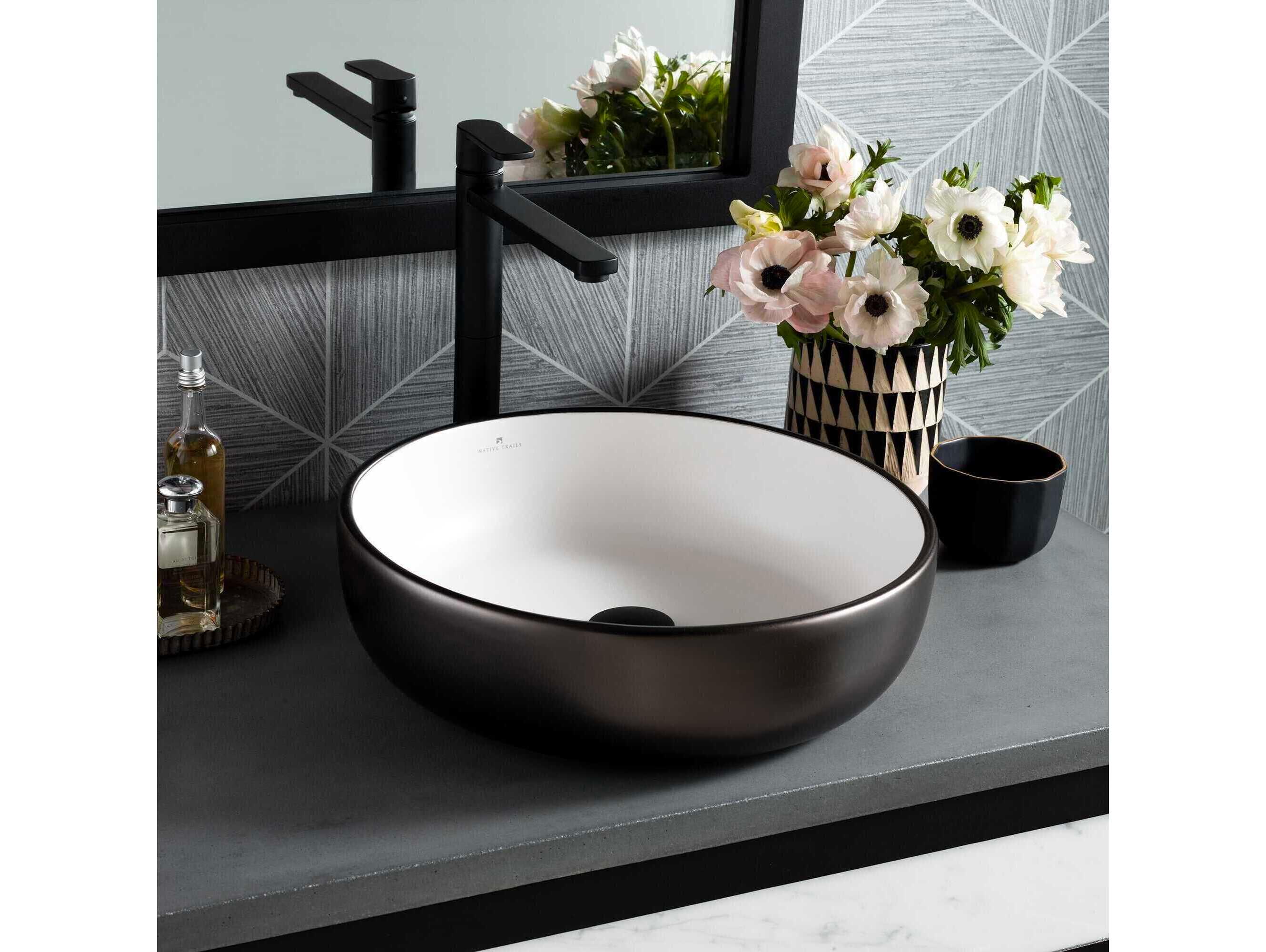 Native Trails Bliss Gunmetal White Bathroom Sink