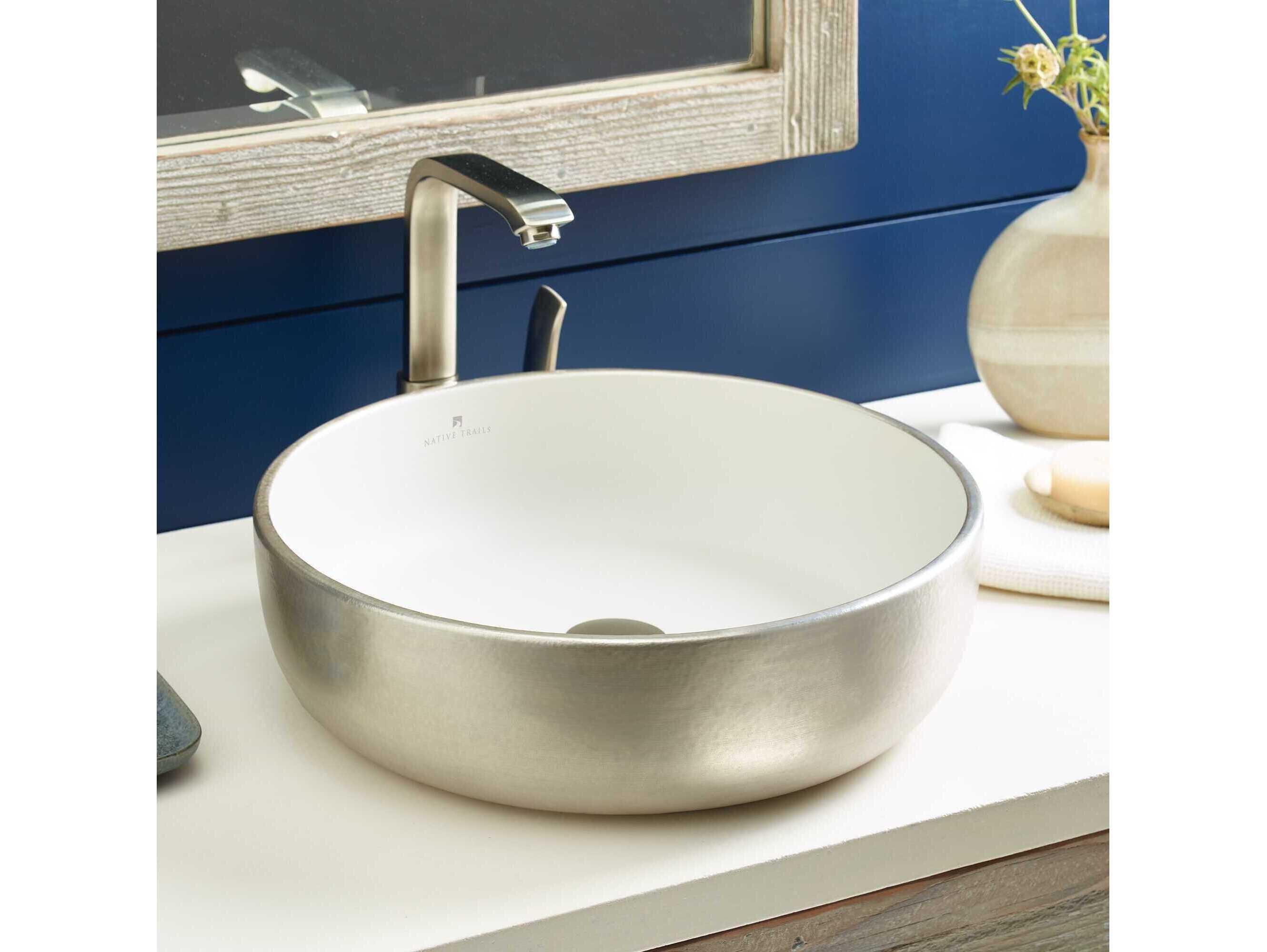 Native Trails Bliss Silver White Bathroom Sink