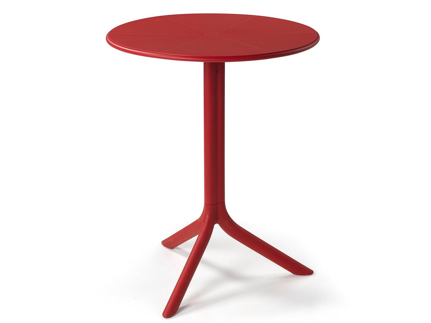 Nardi Spritz Resin Red Round Outdoor Patio Dining Table