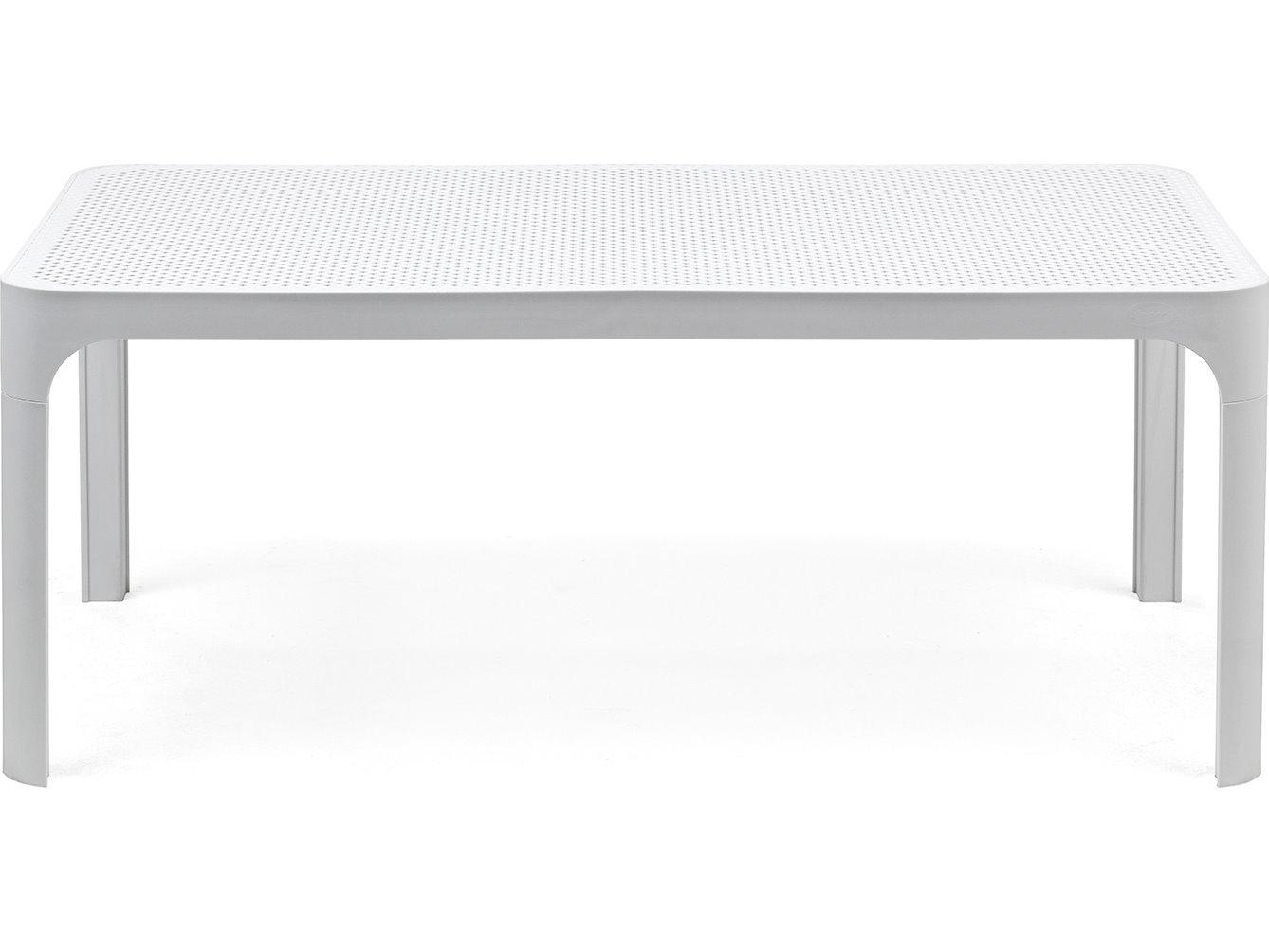 Nardi NET Resin Bianco Rectangular Outdoor Patio Coffee Table