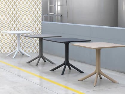 Nardi Clip Resin Bianco Square Patio Dining Table