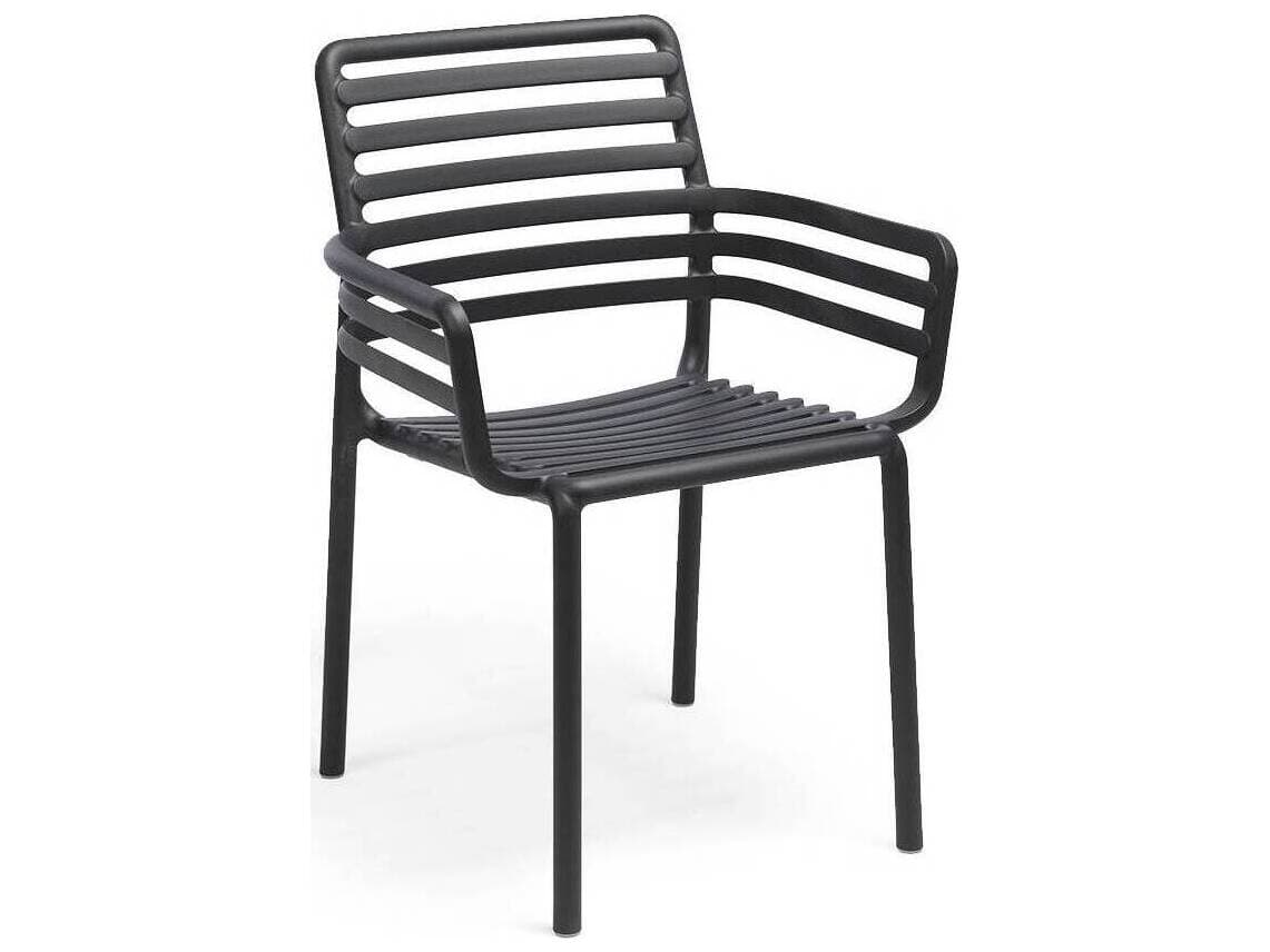 Nardi Doga Resin Antracite Stackable Patio Dining Arm Chair