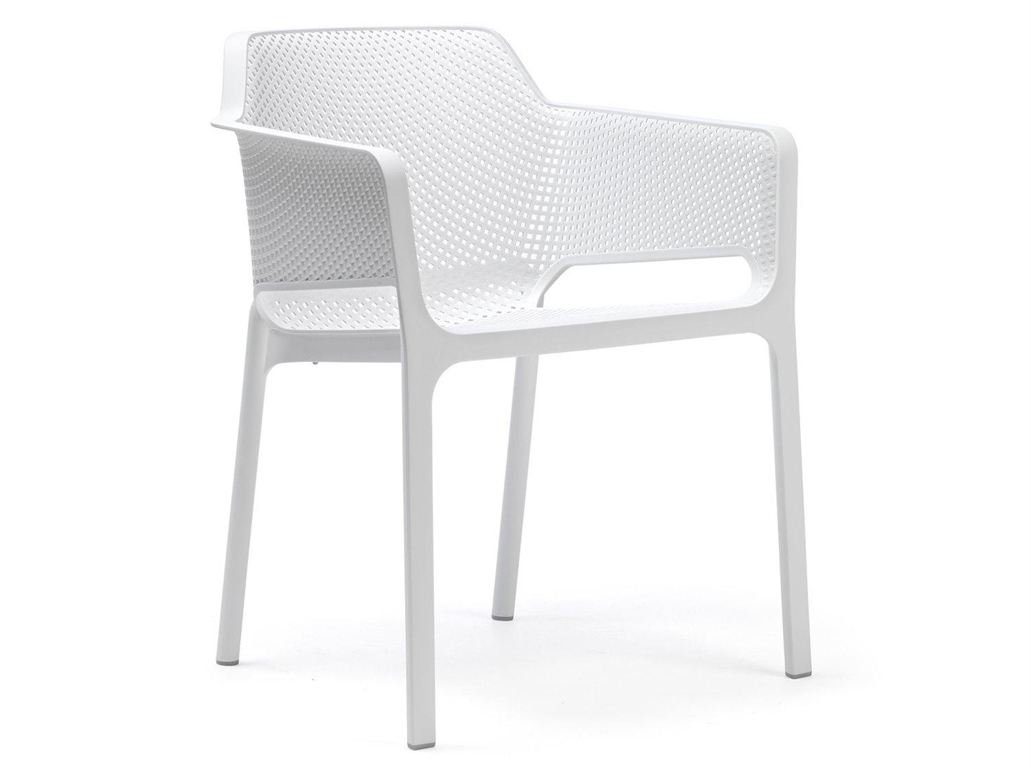 Nardi NET Resin Bianco Stackable Patio Dining Arm Chair