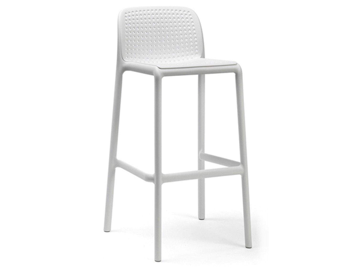 Nardi Lido Resin Bianco Stackable Outdoor Bar Stool