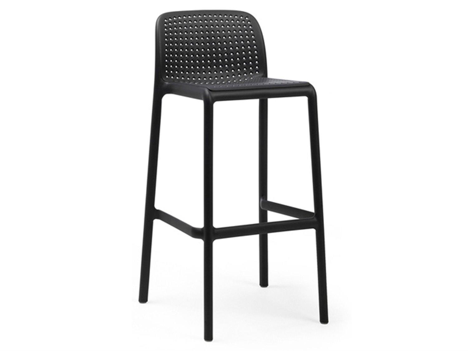 Nardi Lido Resin Antracite Stackable Outdoor Patio Bar Stool