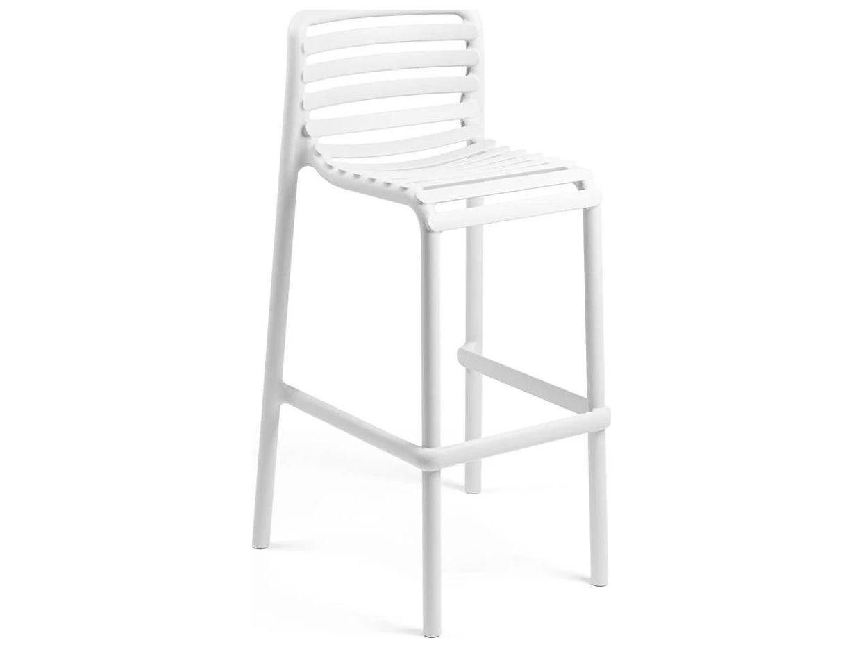Nardi Doga Resin Bianco Stackable Outdoor Bar Stool