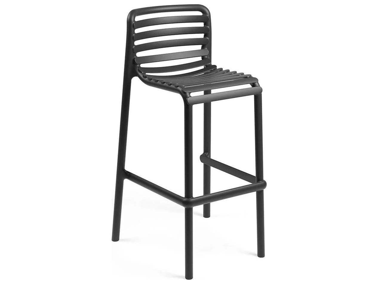 Nardi Doga Resin Antracite Stackable Outdoor Patio Bar Stool