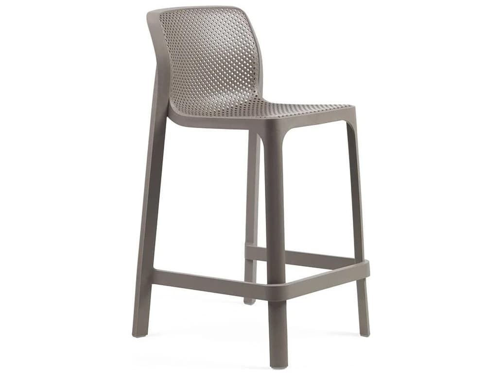 Nardi NET Resin Tortora Stackable Outdoor Bar Stool Mini