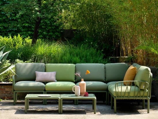 Nardi Komodo 5 Resin Bianco Sectional Outdoor Lounge Set in Adriatic