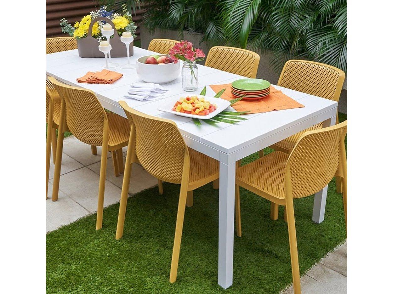 Nardi Bit Resin Senape/Bianco Outdoor Patio Dining Set