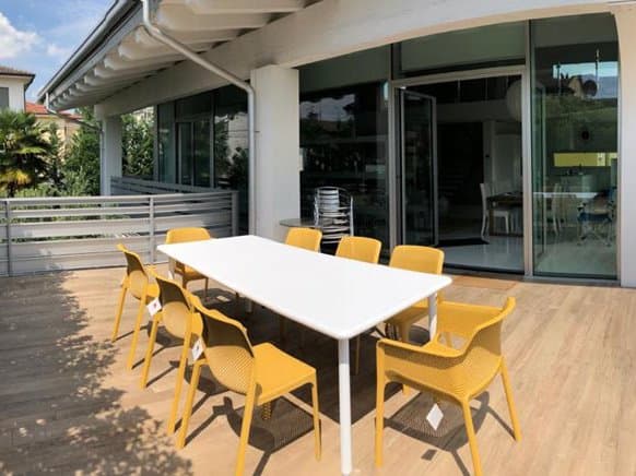 Nardi Bit Resin Senape/Bianco Outdoor Patio Dining Set