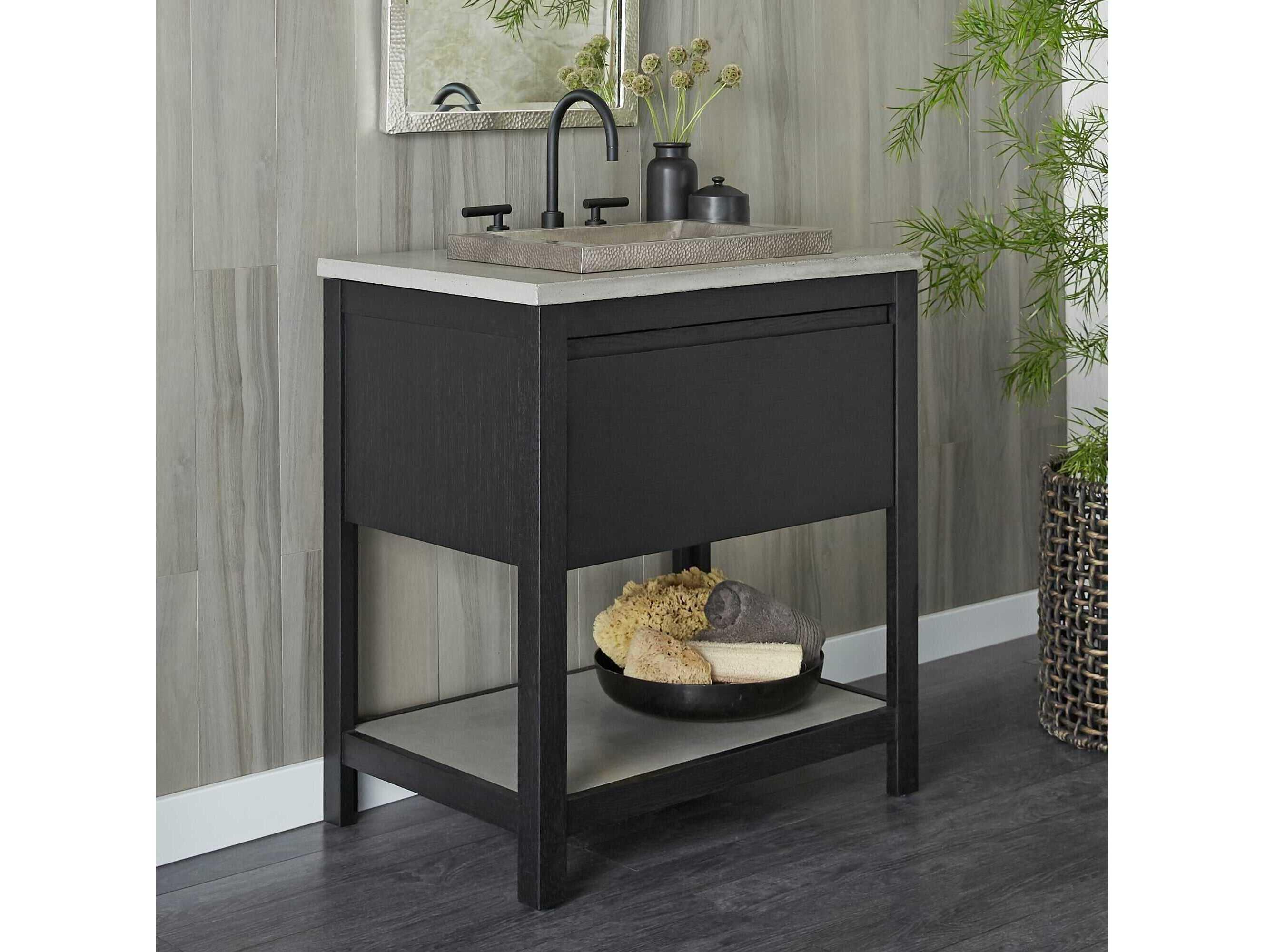 Native Trails Solace Midnight 30" Vanity Base with Ash Shelf