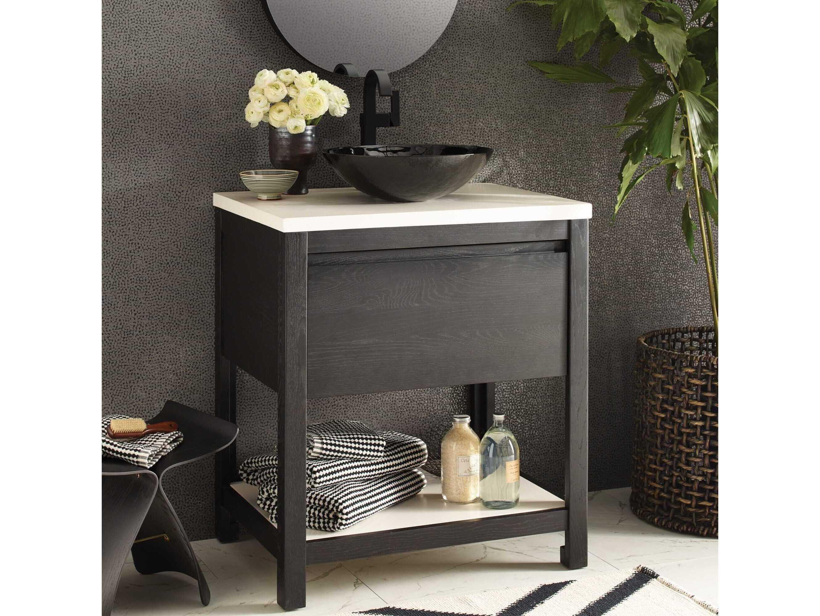 Native Trails Solace Midnight 30" Vanity Base with Pearl Shelf
