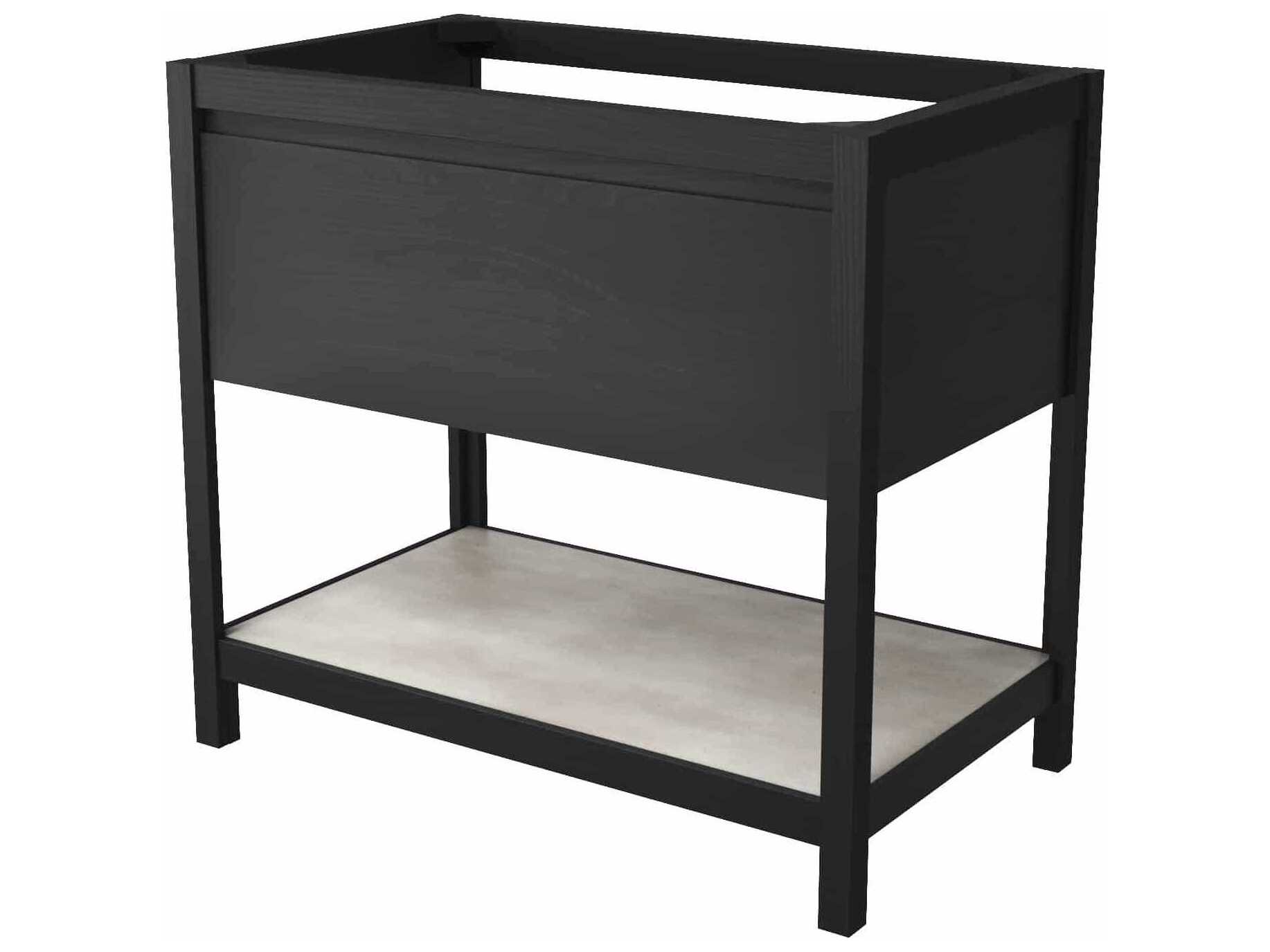 Native Trails Solace Midnight 36" Vanity Base with Ash Shelf