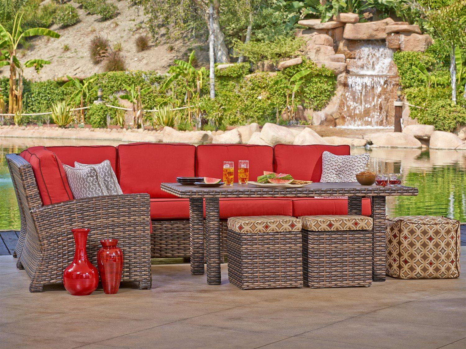 Forever Patio Brookside Wicker Rye Sectional Right Arm Loveseat