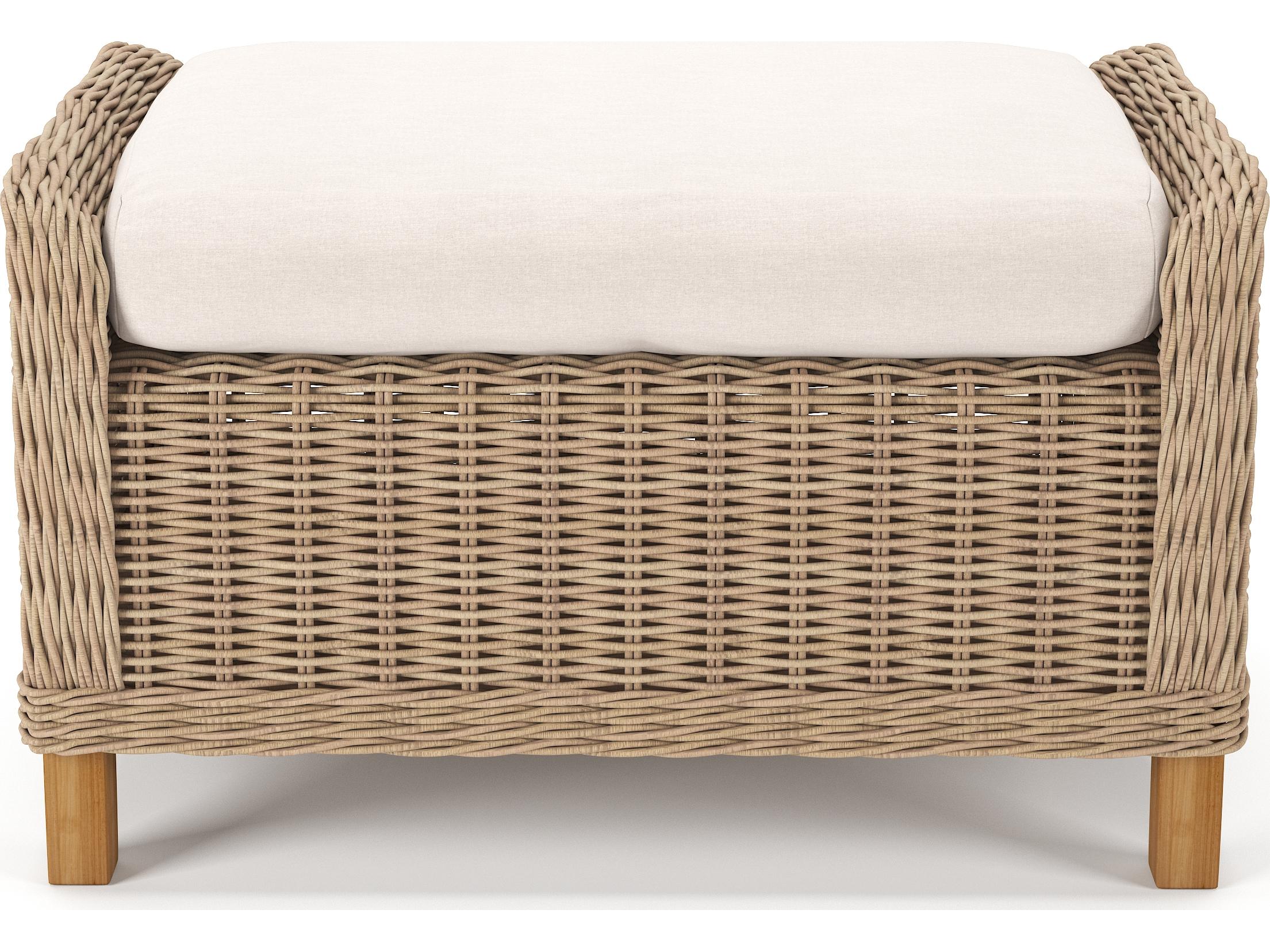 Forever Patio Carlisle Wicker Alabaster Ottoman