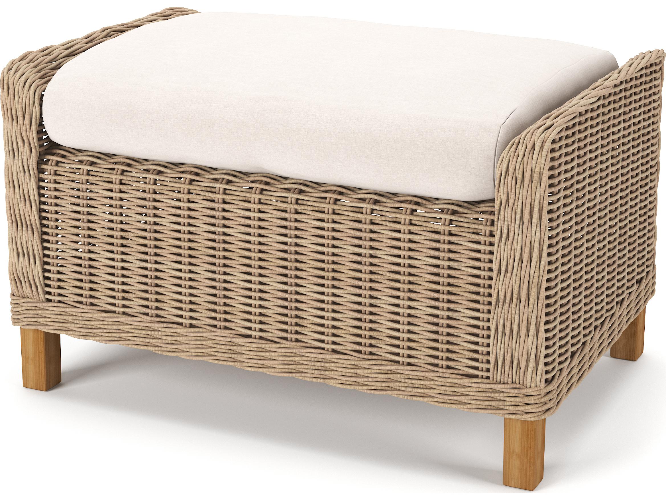 Forever Patio Carlisle Wicker Alabaster Ottoman