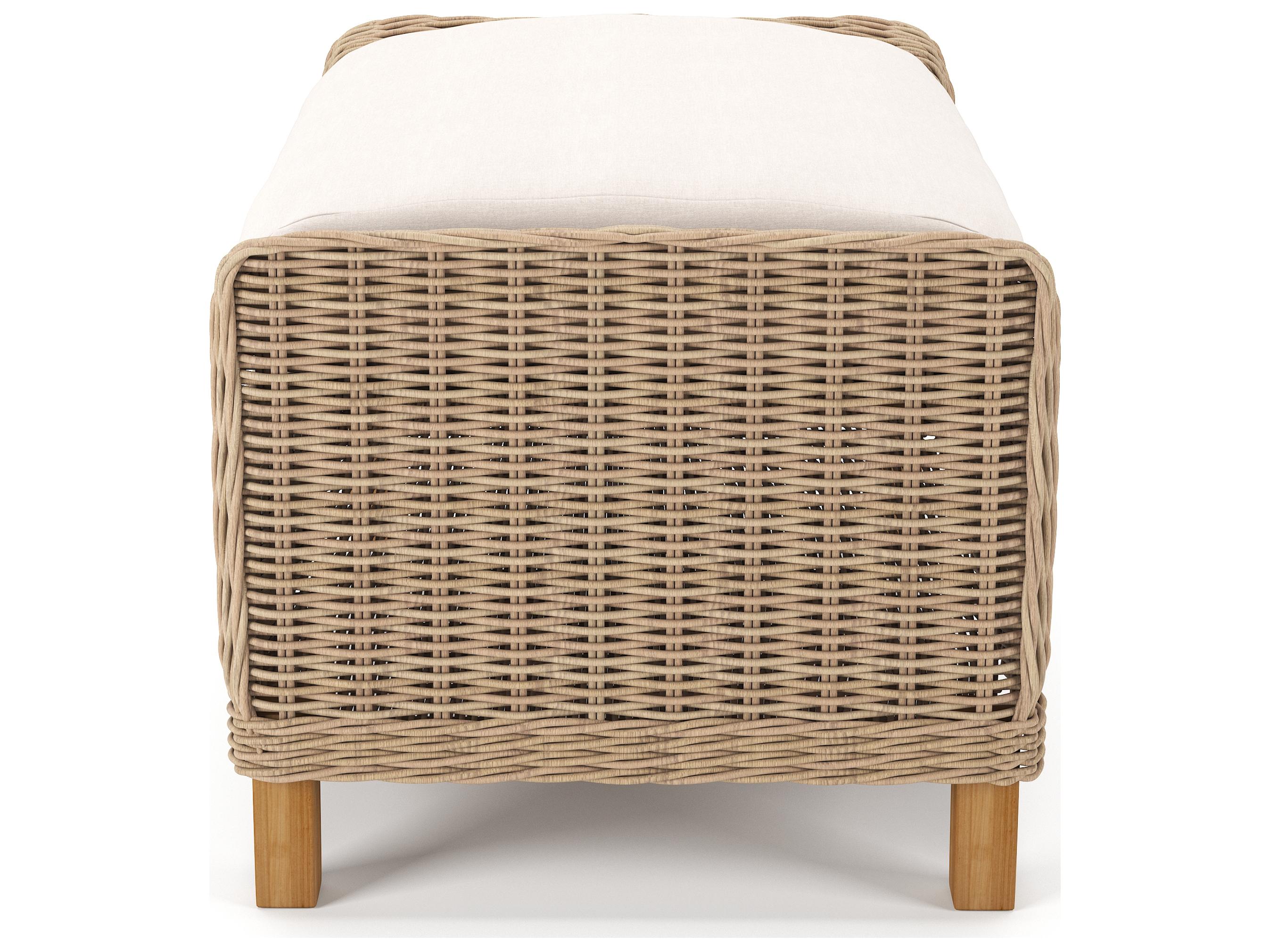 Forever Patio Carlisle Wicker Alabaster Ottoman