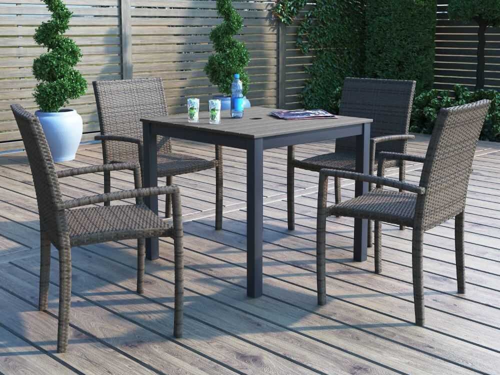 Forever Patio Ravello Wicker Dark Aluminum/Duraboard 5 Piece Dining Set