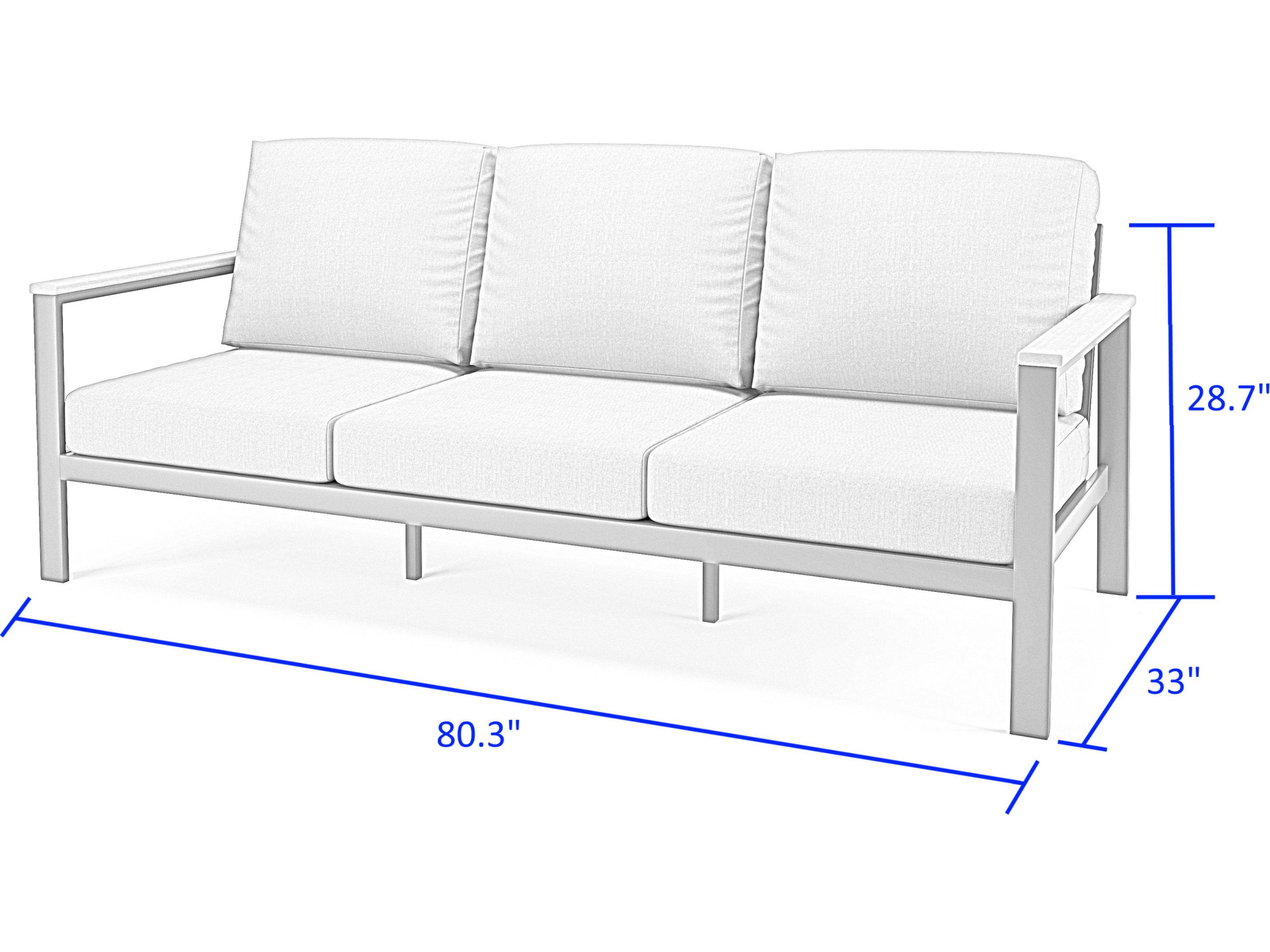 Forever Patio Hanover Slat Aluminum Sofa with Polytuf Arm